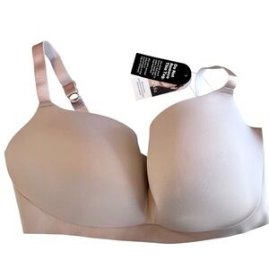 EBY All Day Wireless Balconette Bra Nude Size Large DD Comfort Tan Opaque Smooth